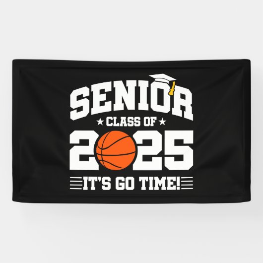 Basketbalteam klasse 2025 Afstuderen Senior 2025 Spandoek (Horizontaal)