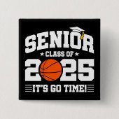 Basketbalteam klasse 2025 Afstuderen Senior 2025 Vierkante Button 5,1 Cm (Voorkant)