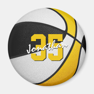 Basketbalteam kleuren geschenken zwart goud magneet