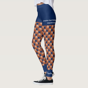 Basketbalteam, naam, nep blauwe shorts leggings