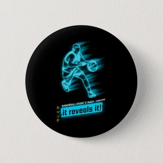 basketbalteam ronde button 5,7 cm (Voorkant)