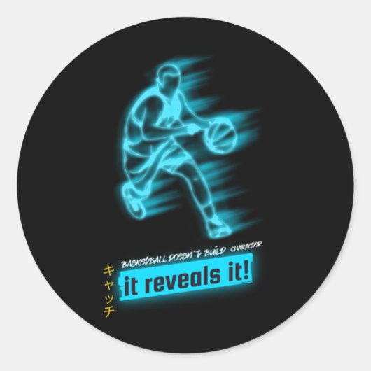 basketbalteam ronde sticker (Voorkant)