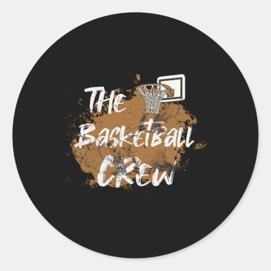 Basketbalteam Ronde Sticker (Voorkant)