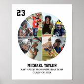 Basketbalteam Senior Afstuderen Fotocollage Poster (Voorkant)