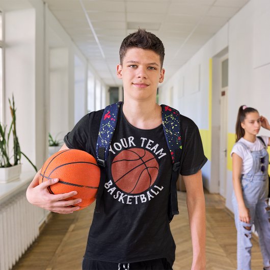 Basketbalteam, spelersnaam en Jersey nummer T-shirt