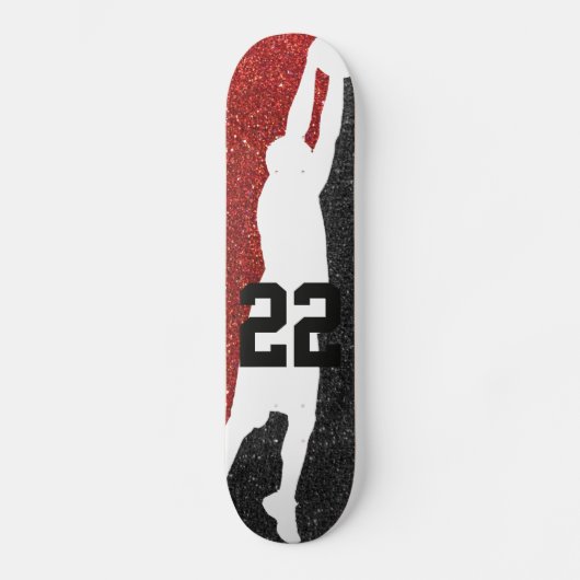 Basketbalteam Sport Glitter High School College Persoonlijk Skateboard (Voorkant)