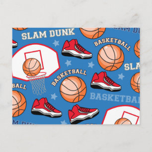 Basketbalteam Sportfan Athlete Coach Patroon Briefkaart