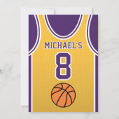 Basketbalteam verjaardagsuitnodiging kaart (Achterkant)