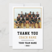 Basketbalteamfoto coach  bedankkaart (Voorkant)