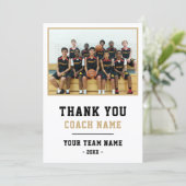Basketbalteamfoto coach  bedankkaart (Staand voorkant)