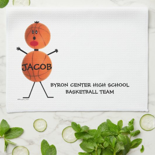 Basketbalteamspeler Theedoek (Gevouwen)