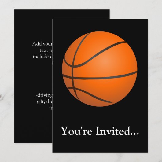 Basketbalthema Kaart (Voorkant / Achterkant)