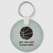Basketbalthema - staal, eigen tekst aan beide zijd sleutelhanger (Voorkant)