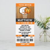 Basketbalticket Verjaardag Uitnodiging (Staand voorkant)