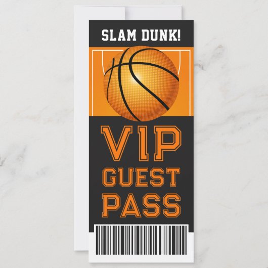 Basketbalticket Verjaardag Uitnodiging (Achterkant)