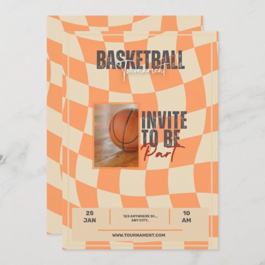 Basketbaltoernooi Kaart (Voorkant / Achterkant)