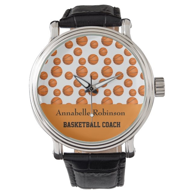Basketbaltoursport sinaasappel horloge (Voorkant)