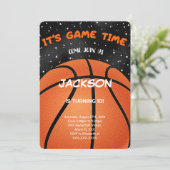 Basketbaluitnodiging Kaart (Staand voorkant)