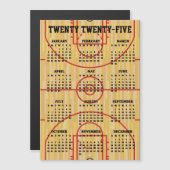 Basketbalveld 2025 Kalender Magnetische Kaart (Voorkant / Achterkant)