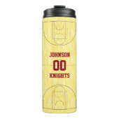 Basketbalveld Gepersonaliseerde Thermische Tumbler Thermosbeker (Voorkant)