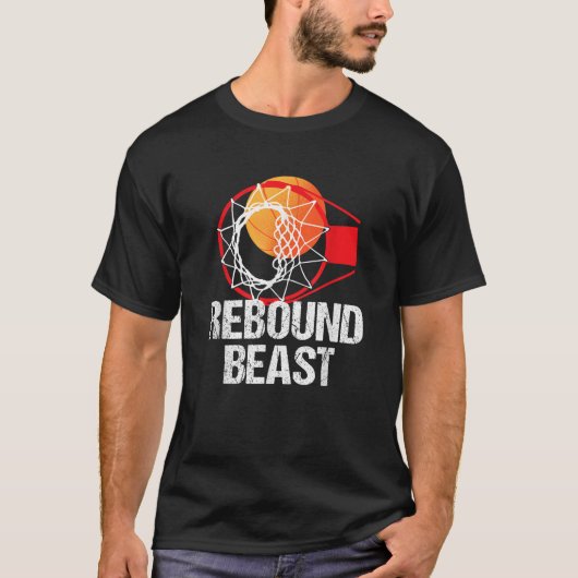 Basketbalveld Grappig Rebound Beast Player Gift T-shirt (Voorkant)