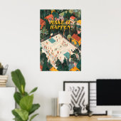 Basketbalveld Kunstprint Maak het gebeuren Sport Poster (Thuiskantoor)