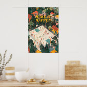 Basketbalveld Kunstprint Maak het gebeuren Sport Poster (Keuken)