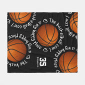 basketbalveld, mijn gelukkige sportkamer fleece deken (Voorkant (Horizontaal))