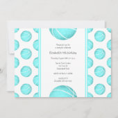 basketbalverjaardag of teamparty van turkooise gir kaart (Voorkant)