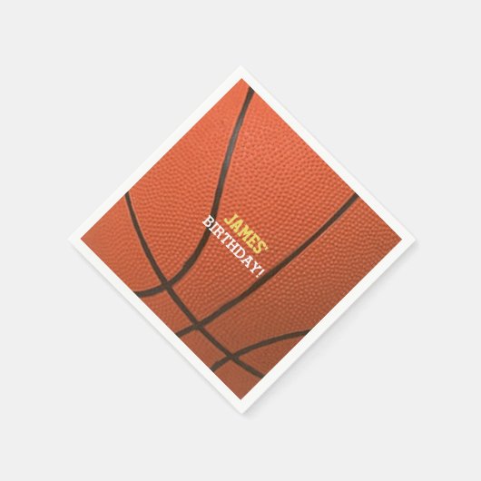Basketbalviering gepersonaliseerd servet (Hoek)