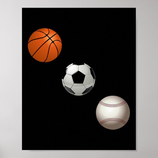 Basketbalvoetbal en honkbal zijn mijn favoriete sp poster (Voorkant)