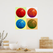 Basketbalwedstrijd Kunstwerk Poster (Keuken)