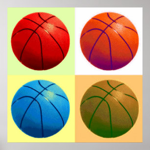 Basketbalwedstrijd Kunstwerk Poster