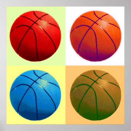Basketbalwedstrijd Kunstwerk Poster (Voorkant)