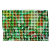 Basketstijl, groene gebogen linten, koraaldetails kussensloop (Voorkant-Links)