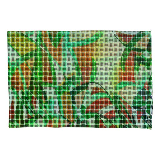 Basketstijl, groene gebogen linten, koraaldetails kussensloop (Voorkant-Links)