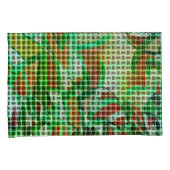 Basketstijl, groene gebogen linten, koraaldetails kussensloop (Voorkant-Rechts)