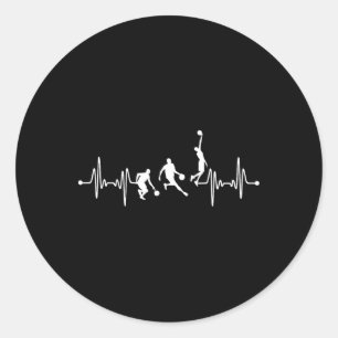 Baskettebal Speler Coach Team Bbyll Ekg Hartslag  Ronde Sticker