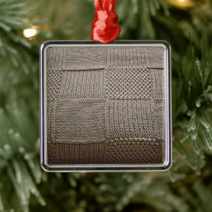 Basketweave Patchwork Knit van Shirley Taylor Metalen Ornament