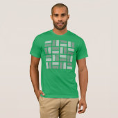 Basketweve geometrische t-shirt met groen en grijs (Voorkant volledig)