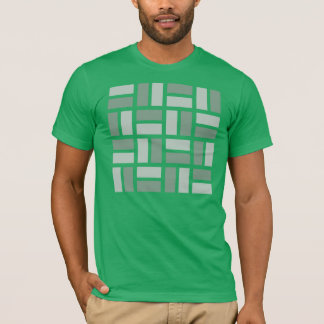 Basketweve geometrische t-shirt met groen en grijs