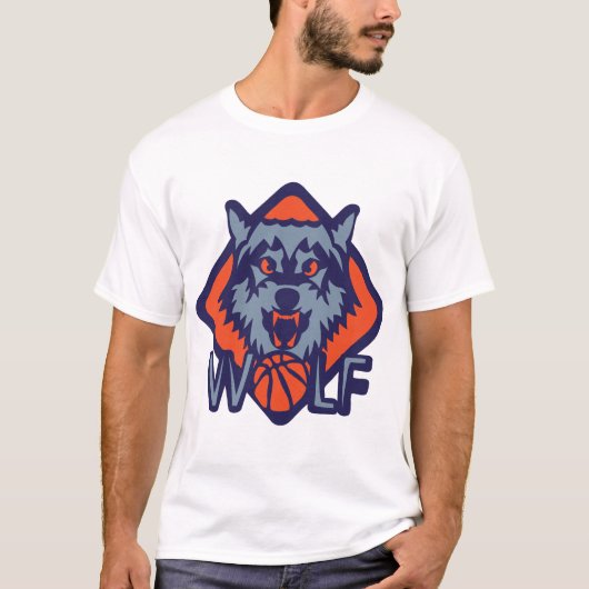 basketwolf logo diersport wolf t-shirt (Voorkant)