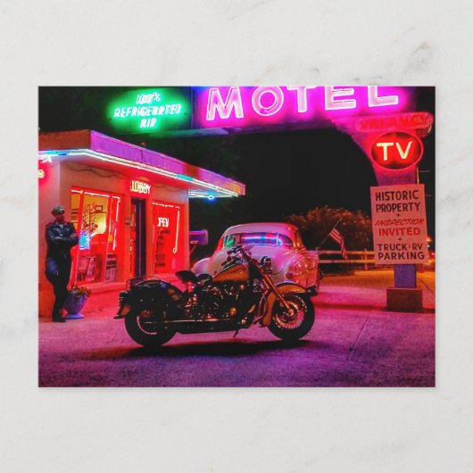 Basking in the Glow of Historic Route 66 Neon Briefkaart (Voorkant)