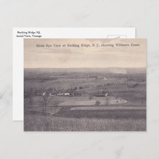 Basking Ridge NJ, Luchtvaart Uitzicht,  Briefkaart (Voorkant / Achterkant)
