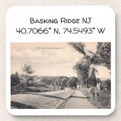 Basking Ridge NJ Map Coordinate 1906  Style Bier Onderzetter (Voorkant)