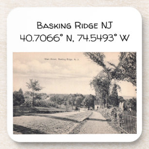 Basking Ridge NJ Map Coordinate 1906  Style Bier Onderzetter