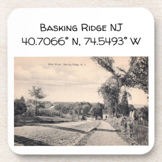 Basking Ridge NJ Map Coordinate 1906  Style Bier Onderzetter