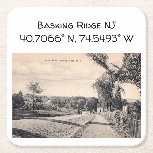 Basking Ridge NJ Map Coordinate 1906 Style Kartonnen Onderzetters (Voorkant)