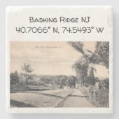 Basking Ridge NJ Map Coordinate 1906  Style Stenen Onderzetter (Voorkant)