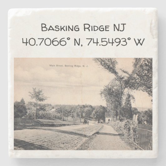 Basking Ridge NJ Map Coordinate 1906  Style Stenen Onderzetter (Voorkant)